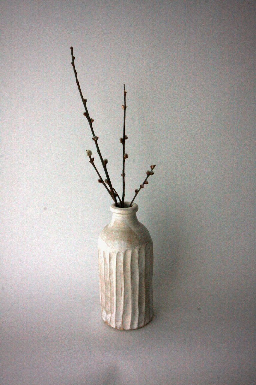 Carved Bottle Bud Vase