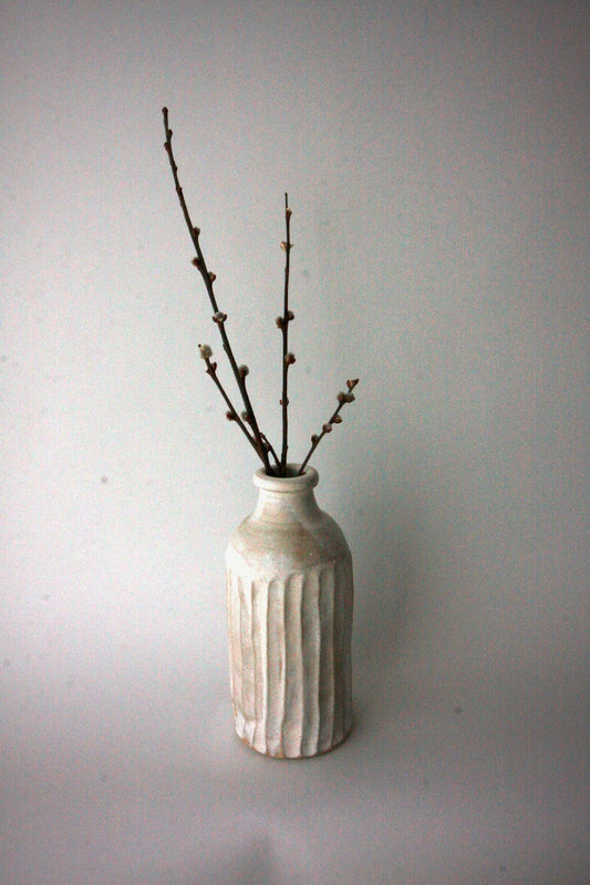 Carved Bottle Bud Vase