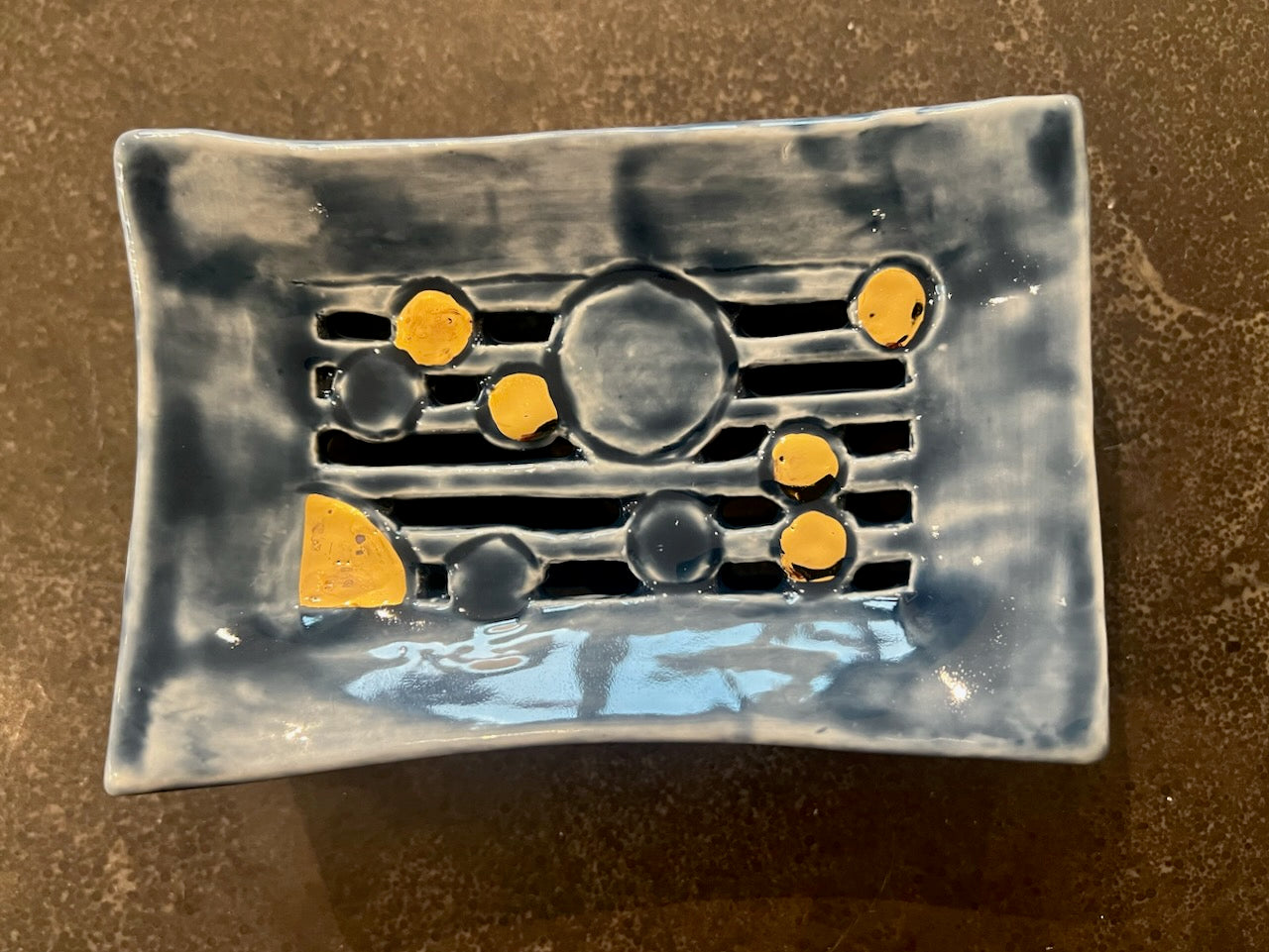 Gold Soap Bubbles on Denim