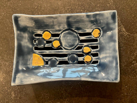 Gold Soap Bubbles on Denim