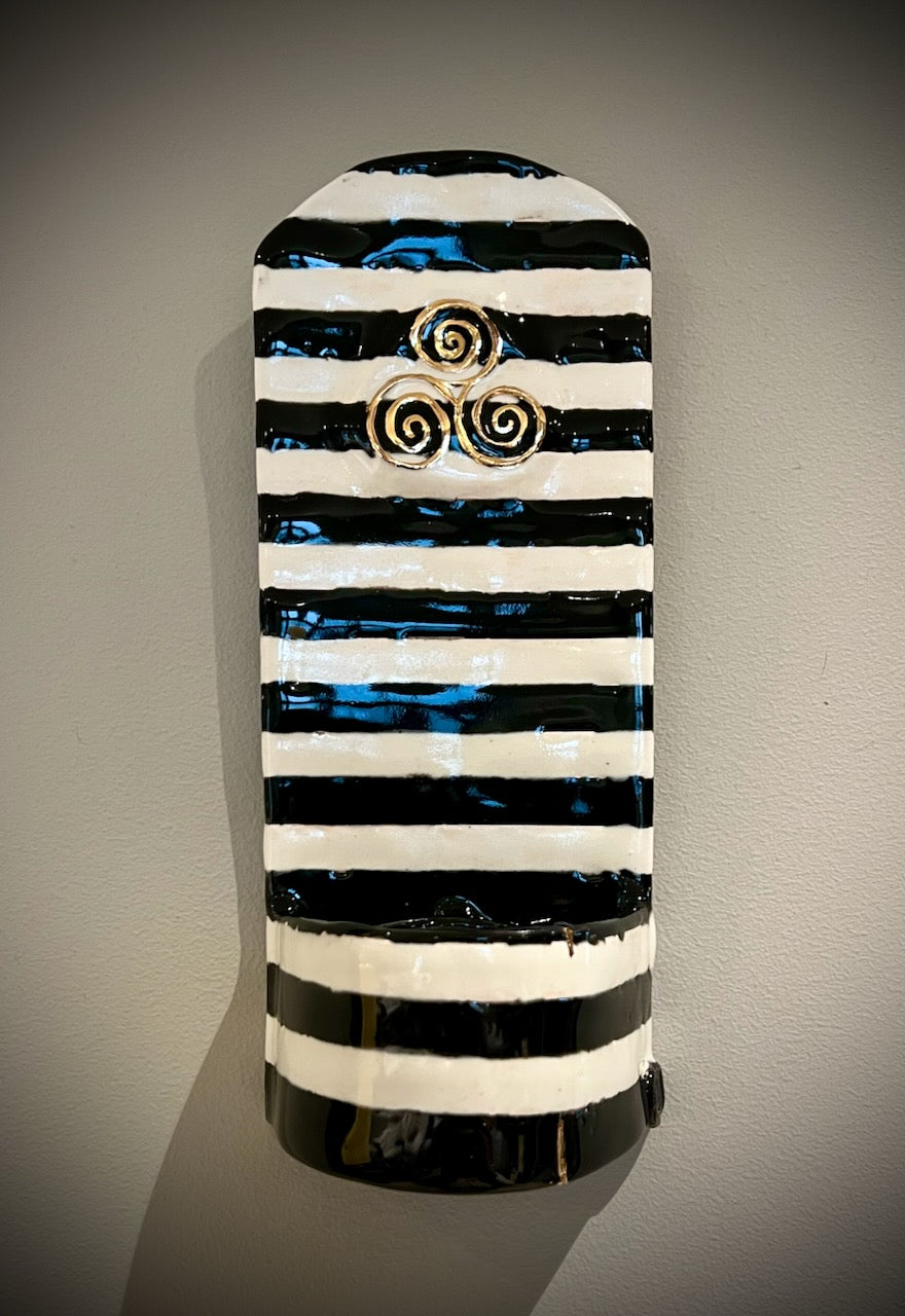 Striped Triskelion Wall-Mounted Candle Holder (Sconce)