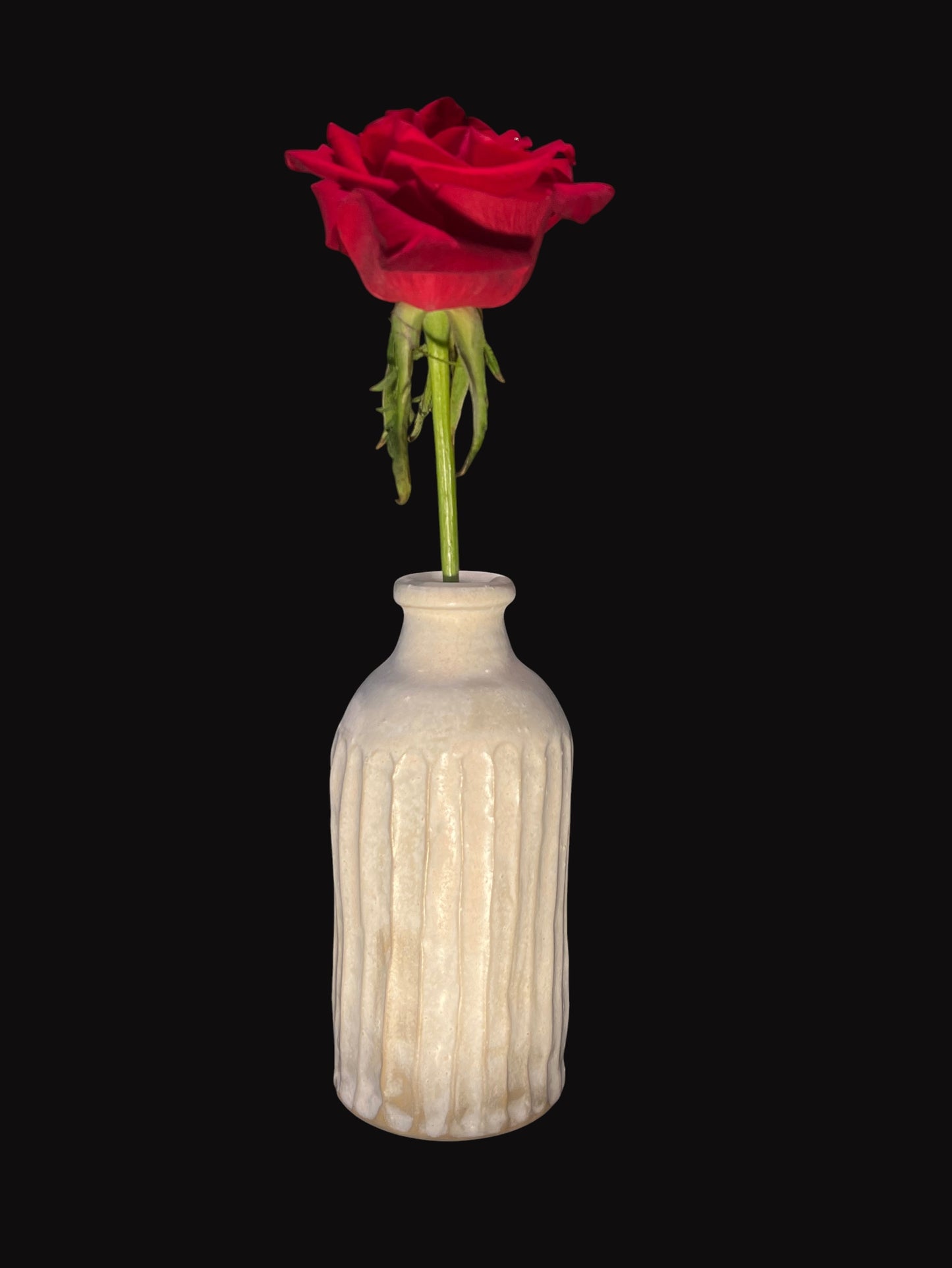 Carved Bottle Bud Vase