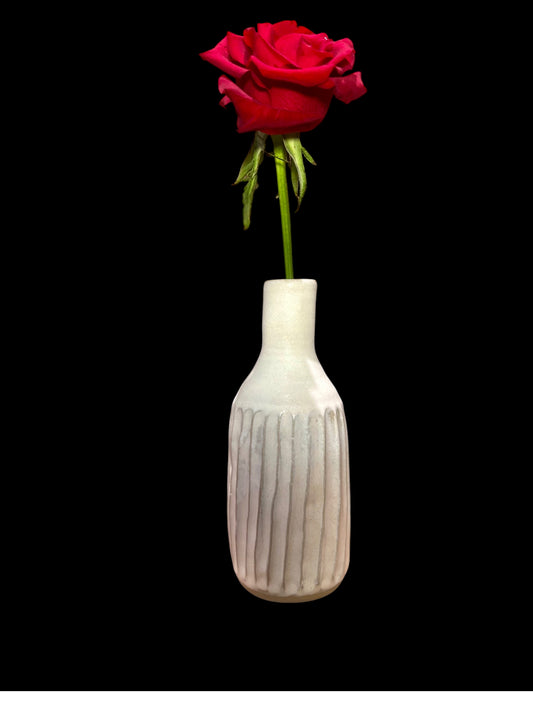 Carved Bottle Bud Vase