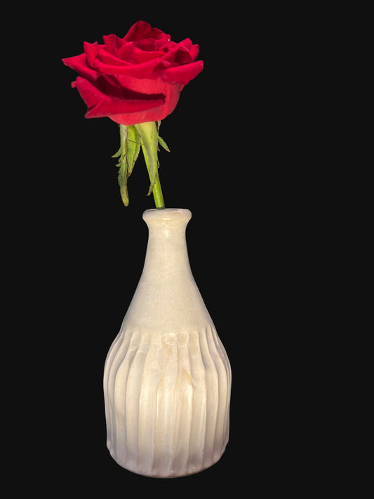 Carved Bottle Bud Vase